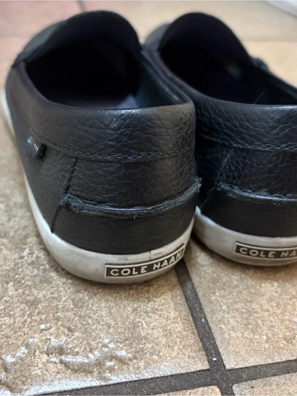 Cole Haan Black Leather Slip-On Loafers